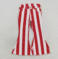 Pantalon en jean pour bébé fille style occidental, à rayures colorées et coupe cloche, vente en gros