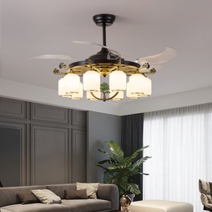 New Chinese Style <b>Fan</b> Light Household Living Room Ceiling <b>Fan</b> Light Quiet Light Luxury Living Room Light Restaurant Eye <b>Fan</b> - Product Image 3