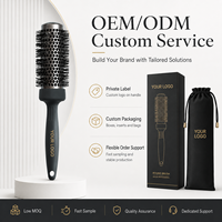 Brosse à cheveux en céramique de luxe avec logo personnalisé emballage de peigne de conception de séchage par soufflage vente en gros de brosses rondes pour cheveux coffret cadeau professionnel