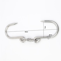 Crochet de boucher rotatif en acier inoxydable à pointe acérée en forme de S pour accrocher les carcasses en abattoir, idéal pour la boucherie et les supermarchés