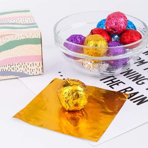 Bán Buôn 10X10Cm Đầy Màu Sắc Dùng Một Lần Nhôm Lá Bao Bì Thực Phẩm 100 Gói DIY Kẹo Giấy Gói Nhôm Sô Cô La Lá - Product Image 2
