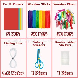 Kits de projets créatifs de bricolage pour enfants, fournitures d'art et d'artisanat avec des épingles à crêpe, cadeaux pour garçons et filles - Product Image 2