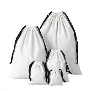 Sac à poussière en toile de coton avec logo personnalisé, pochette à cordon pour bijoux, sac cadeau avec ruban - Product Image 5