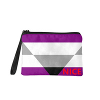 Pochette à monnaie personnalisée en polyester avec fermeture éclair, thème arc-en-ciel Aegosexual Gay, pour transport de poche, voyages de courte durée, souvenir d'événements communautaires