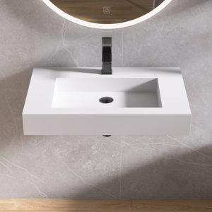 Vente en gros de lavabos muraux faciles à nettoyer, fabricant de lavabos de salle de bain modernes blancs mats pour usine de lavabos de salle de bain - Product Image 5
