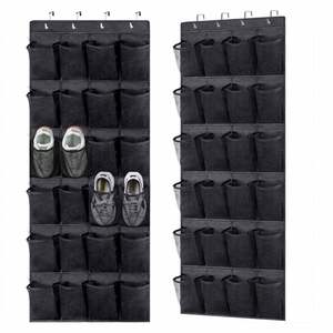 Hanging <b>Shoe</b> Organizer <b>Storage</b> Bag 33x15x85cm Fabric Door Wall Mount 2 Pack Minimalist Design Large Capacity - Product Image 1
