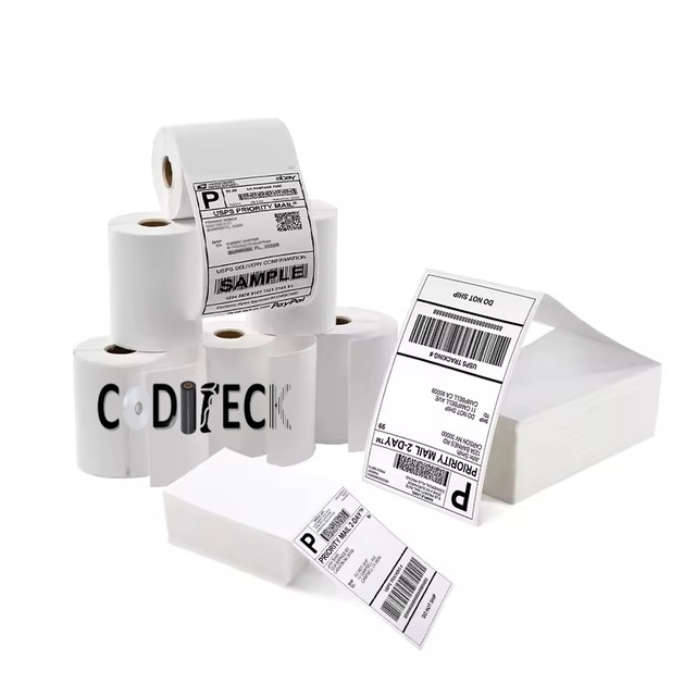 Blank 4X6 Inch Customized Self Adhesive Direct Thermal Transfer Printed Label Sticker for Shipping Label