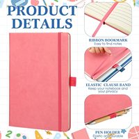 Carnets de notes à couverture rigide, carnets de journalisation lignés larges en cuir PU avec porte-stylo