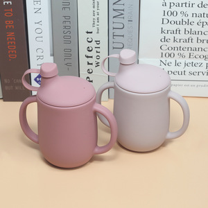 Vaso Antiderrames para Niños Libre de BPA, Vaso de Agua para Bebés de Silicona de Grado Alimenticio, Recipiente para Bebidas con Doble Asa para Niños Pequeños, Vajilla Infantil - Product Image 4