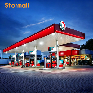 Panneaux LED personnalisés pour stations-service - Affichage des prix du carburant & Structure de toit de station-service en acier robuste avec auvent - Product Image 2