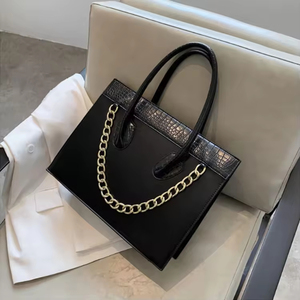 Sac à main en cuir PU structuré de grande capacité Design Crocodile pour femmes fermeture éclair nouveau Design Bolsas Ladiesu sacs à main à la mode - Product Image 3