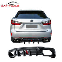 Diffuseur de pare-chocs arrière en fibre de carbone avec éclairage pour Lexus RX200t RX300 RX450h 2016-2017