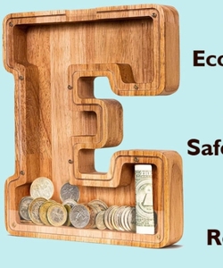 Salvadanaio in Legno di Alta Qualità con Coperchio Trasparente, Scatola Regalo, Contenitore per Risparmi <span class=keywords><strong>e</strong></span> Depositi - Product Image 5