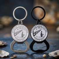 Décapsuleur porte-clés personnalisé en alliage de zinc, plaqué argent et noir, avec logo et lettres