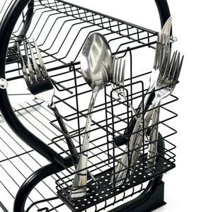 Escurridor de Platos Nórdico de Gran Capacidad de 2 Niveles, Escurridor de Platos Metálico para Armario con Soporte para Palillos y Platos - Product Image 6