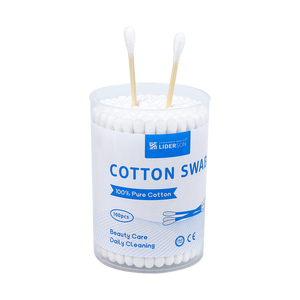 Échantillon gratuit 100 pièces/boîte de bâtonnets de coton en bambou avec boîte ronde pour le nettoyage des oreilles et du nez - Product Image 6