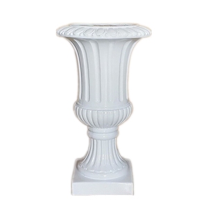 Jarrón Gigante de Pie con Forma de <span class=keywords><strong>Trompeta</strong></span> Blanca, Jarrones de Estilo Romano de Fibra Antigua - Product Image 2