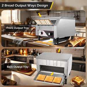 Precio de fábrica Mejor transportador comercial Tostadora Eléctrica <span class=keywords><strong>Burger</strong></span> Bun Tostadora Máquina para la venta - Product Image 6