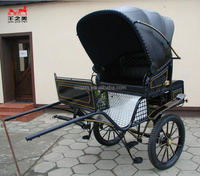 Charrette à chevaux noire de haute qualité à deux roues pour enfants, charrette à chevaux à vendre