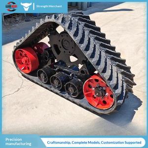 Chasis de orugas triangulares modificado para cosechadora, antideslizante y antihundimiento para temporada de lluvias, conjunto de chasis de orugas de goma. - Product Image 1