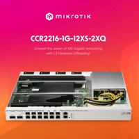 Routeur sans fil Mikrotik CCR2216-1G-12XS-2XQ neuf, 16 cœurs, 128 Mo de mémoire NAND, 4 ports de commutation 25 Gbps, Wi-Fi 600 Mbps, RouterOS V7, WPS