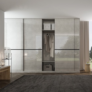 Placards de chambre à coucher avec organisateur de garde-robe et miroir pour solutions de rangement et vêtements personnalisés - Product Image 3