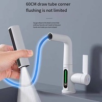 Robinet intelligent à affichage numérique sur l'eau pluie à jet vertical lavabo de douche robinet de cuisine 360 degrés