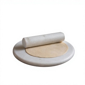 Round <b>Marble</b> <b>Rolling</b> Board Set with Wooden <b>Rolling</b> <b>Pin</b> Eco-Friendly 4mm/5mm/10mm Thickness Options for Kitchen Dough - Product Image 3