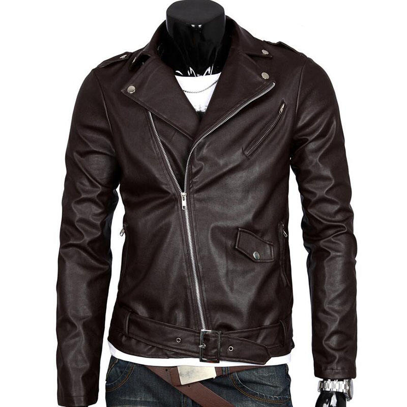 Homens Jaqueta De Couro Slim Fit Motocicleta Jaqueta Zipper Casaco Casual  Primavera Outono Inverno Blazers Jaqueta de motociclista dos homens