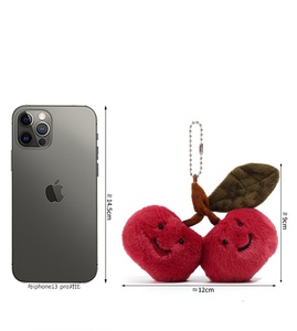 Porte-clés en peluche douce cerise <span class=keywords><strong>rouge</strong></span> mignonne en gros, jouet en peluche simulation fruit, poupée de <span class=keywords><strong>dessin</strong></span> <span class=keywords><strong>animé</strong></span>, breloque de sac, accessoires pour cadeau d'enfant - Product Image 6