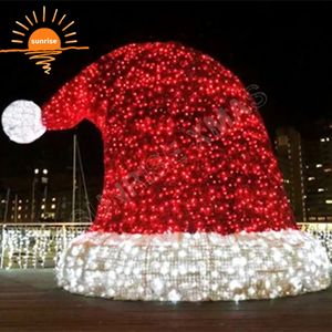 Chaussette de Noël LED festive avec motif lumineux « Ho Ho Ho » et cannes en sucre pour décoration extérieure imperméable de chapeaux de fêtes - Product Image 4