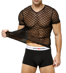 T-shirt da <span class=keywords><strong>uomo</strong></span> super traspirante e trasparente in rete, ad asciugatura rapida, <span class=keywords><strong>sexy</strong></span>, in nylon, ideale per appuntamenti e feste - Product Image 1