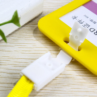 Badge d'identité de couleur bonbon, lanière en plastique, sangle de cou pour carte de travail, porte-carte d'étudiant d'accès au Bus