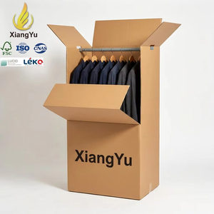 Boîte de rangement en <span class=keywords><strong>carton</strong></span> double paroi robuste sur mesure avec barre de suspension métallique pour vêtements, déménagement et stockage, grand <span class=keywords><strong>carton</strong></span> d'expédition - Product Image 1