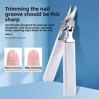 Nouvelles pinces à ongles ultra-fines en acier inoxydable à bec d'aigle et à bord incliné pour bébé ; Pince à ongles à ouverture large spécifique aux ongles incarnés et à la paronychie