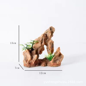 Artificial Rockery Aquarium Decoration Resin Simulation Ornament Chinese Style Fish Tank Landscaping 27cm Height Freestanding - Product Image 2
