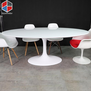 Dessus <span class=keywords><strong>de</strong></span> <span class=keywords><strong>table</strong></span> en <span class=keywords><strong>bois</strong></span> <span class=keywords><strong>massif</strong></span> <span class=keywords><strong>Pied</strong></span> tulipe noir brillant <span class=keywords><strong>Table</strong></span> à manger tulipe ovale 48x84" - Product Image 3