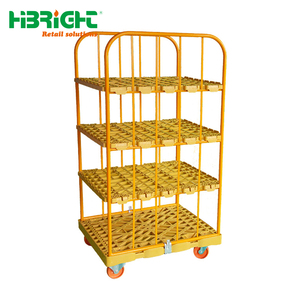 Heavy Duty Industrial Logistics Trolley Metal Wire Mesh Cage <b>Cart</b> with Wheels <b>for</b> Warehouse and Factory - Product Image 6