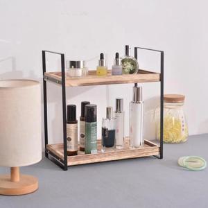 Wooden Storage Rack 2 Tier For Bathroom Toiletries Kitchen Spice Organizer <b>Desktop</b> Display <b>Shelf</b> - Product Image 1