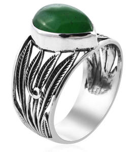 Lujo verde Jade piedra preciosa 925 plata esterlina eternidad Vermeil anillo sólido plata esterlina joyería anillos niñas joyería de moda - Product Image 3