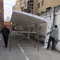 Abri de voiture en membrane tendue PVDF, abri pour deux voitures, structure en acier, auvent de garage extérieur pour villa résidentielle, jardin, patio