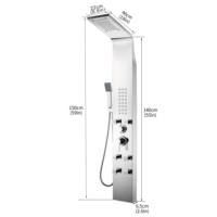 Colonne de douche cascade en acier inoxydable, panneau rond mural, ensemble de douche pluie pour salle de bain, vente en gros d'usine pour projets hôteliers
