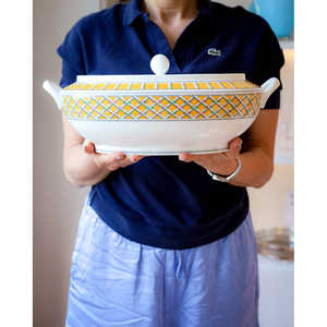 Set di Stoviglie Richard Ginori Lago da 12 Pezzi con Decorazione Colonna, Eleganti Vassoi da Servizio - Product Image 5