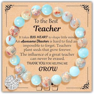 <strong>Teacher</strong> Appreciation Gifts, Natural Stone <strong>Bracelet</strong> for Appreciation <strong>Teachers</strong>' Day and Back-to-School Day From Student - Product Image 5