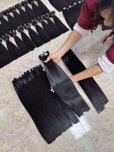 Cheveux humains vietnamiens de qualité supérieure, 100% Remy, naturels, lisses, double trame, cheveux en vrac pour la vente en gros et l'exportation - Product Image 6