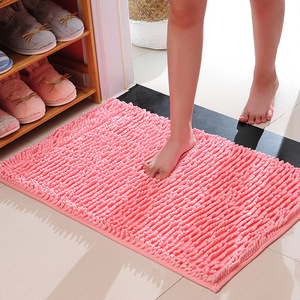 Tapis de bain en chenille rectangulaire, absorbant, antidérapant, pour salle de bain, chambre à coucher, usage domestique, couleur unie - Product Image 2