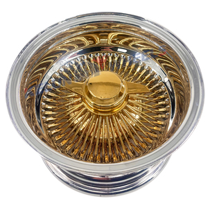 <b>Spoke</b> Wire <b>Wheel</b> 13x7 Wire <b>Wheels</b> Reverse Gold 72 100 Straight 5x114.3 Rims Gold Wire <b>Wheel</b> - Product Image 2