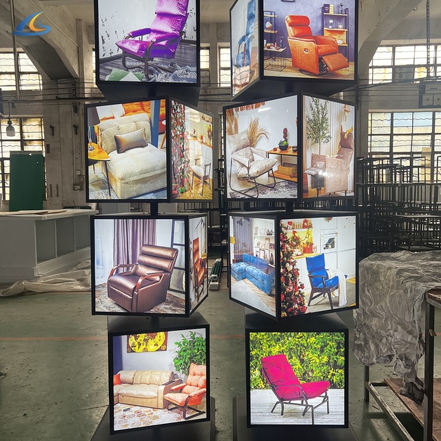 Removable 360° Rotating Rainproof Light Box Customized Advertising LED Light Box Sign External Signage Outdoor Light Box