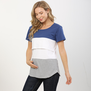 Vente en gros de vêtements d'<span class=keywords><strong>allaitement</strong></span> doux en coton t-<span class=keywords><strong>shirt</strong></span> à manches courtes t-<span class=keywords><strong>shirt</strong></span> d'<span class=keywords><strong>allaitement</strong></span> hauts de maternité chemises d'<span class=keywords><strong>allaitement</strong></span> pour bébé pour le post-partum - Product Image 4