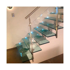 Prima residencial <span class=keywords><strong>interior</strong></span> estructura de acero <span class=keywords><strong>y</strong></span> <span class=keywords><strong>barandilla</strong></span> de vidrio escaleras <span class=keywords><strong>escalera</strong></span> recta flotante de <span class=keywords><strong>madera</strong></span> maciza - Product Image 4